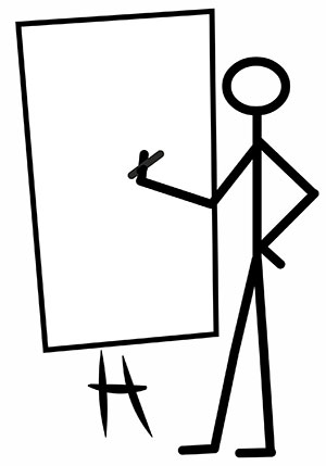 Stick Man with Whiteboard